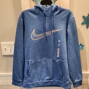 EUC Nike Therma-Fit Blue Men's Pullover Hoodie Sz M Front Pouch